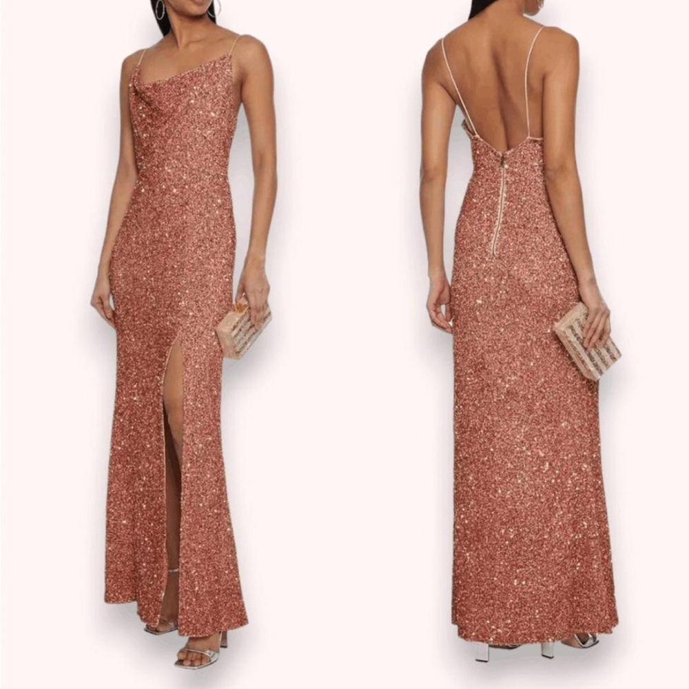 Alice and Olivia Pink Sequin Gown